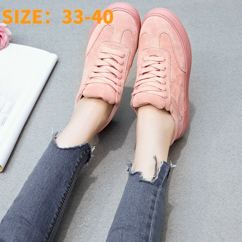 

Girls Classic Shoes Korean Spring Trend Leisure Woman Sneakers Platform Flats Comfort Thick-soled White Pink Vulcanized Shoes