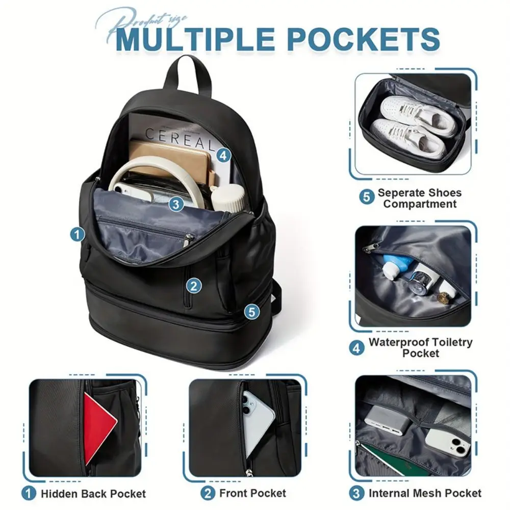 Grande capacidade saco de treinamento de fitness multi-cor separação seca molhada estudante universitário mochila à prova dwaterproof água anti-risco