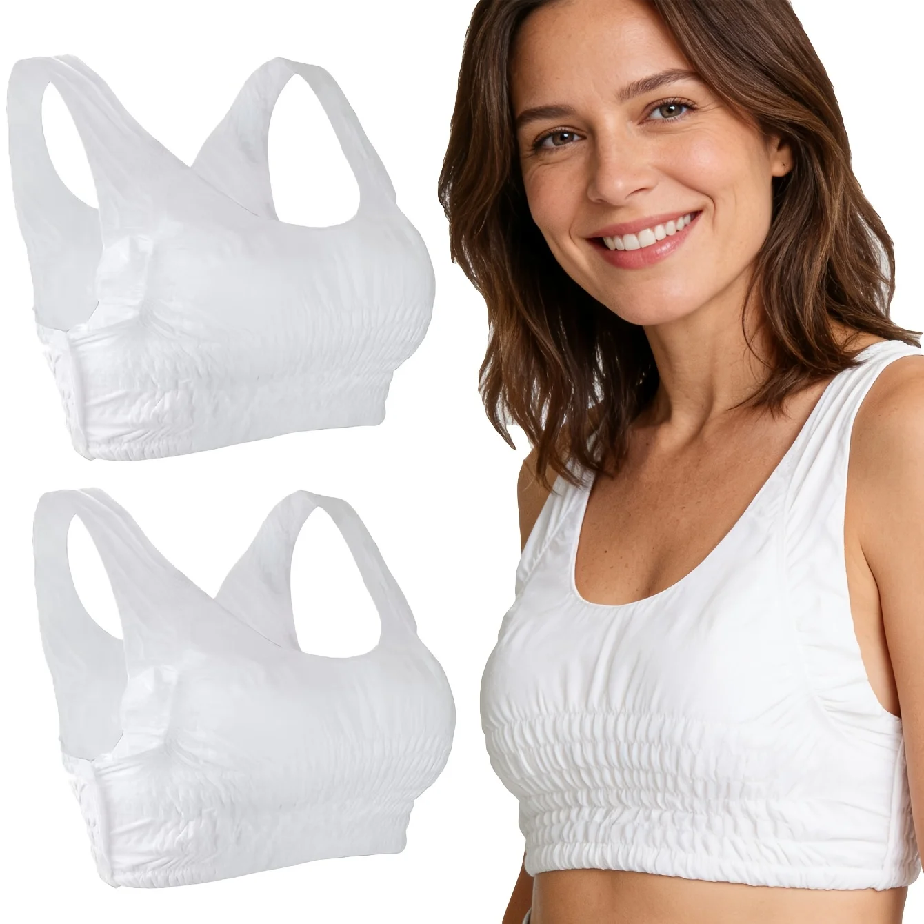 2pcs Disposable Nursing Bra for Breastfeeding, Soft Breathable Wearable Feeding Bra, Night Bra, Nursing Pad, High Absorbent