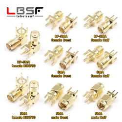 5pcs SMA femmina Jack maschio spina adattatore saldatura bordo PCB dritto angolo retto montaggio RF connettore rame presa