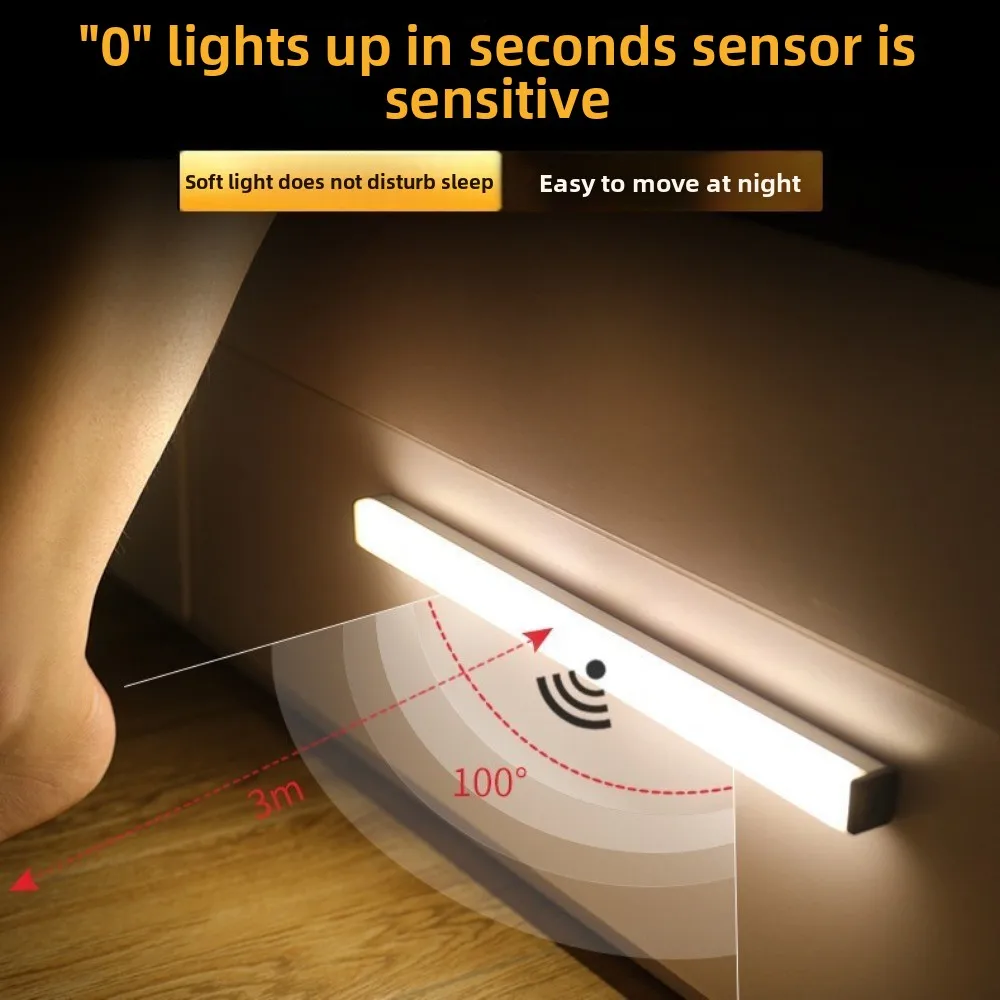 

Intelligent Human Body Induction Light Strip USB Charging Automatic Sensing LED Lamp Bedroom Lighting Tool