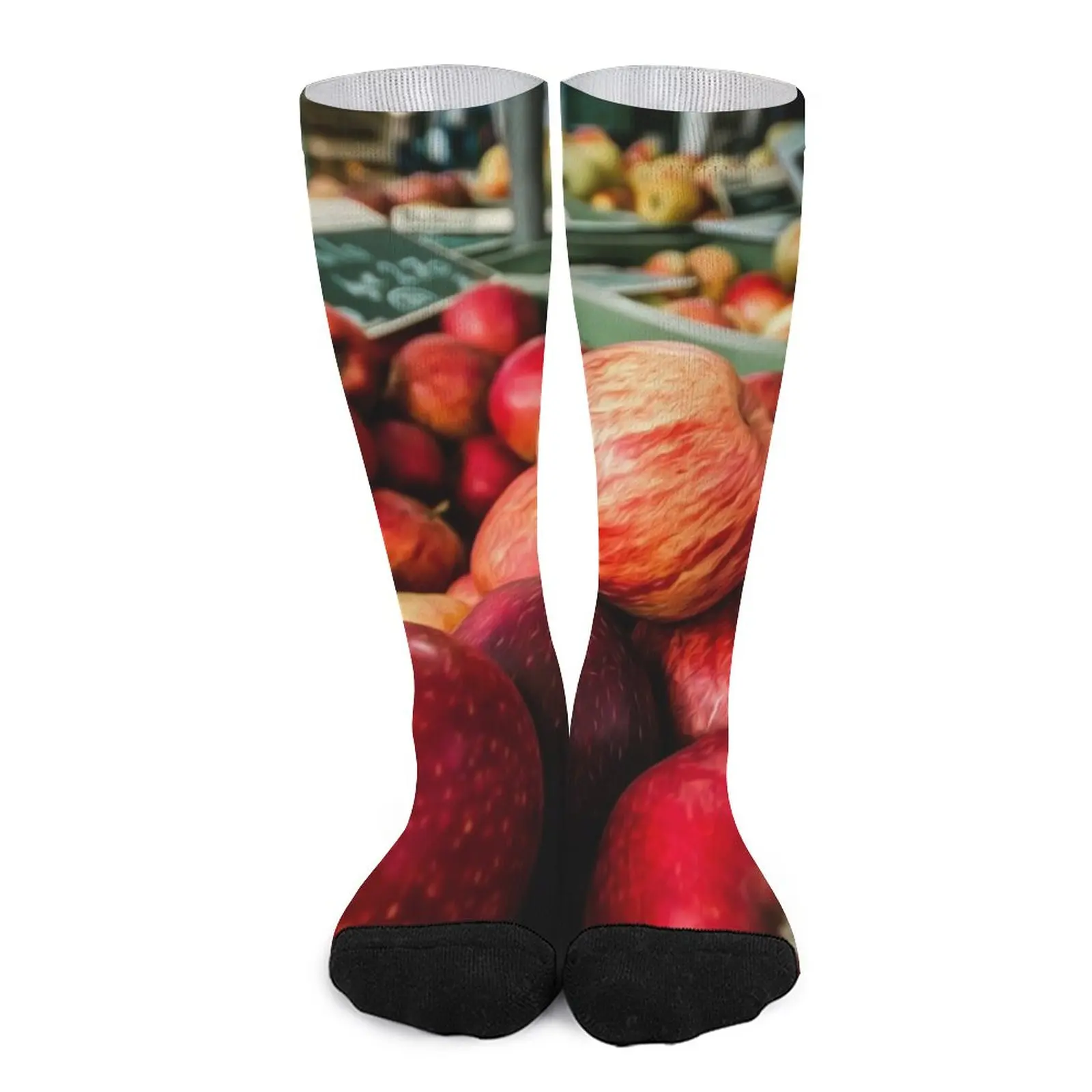 Market Red Apples Shop Store Fresh Socks golf socks Men's Heating sock