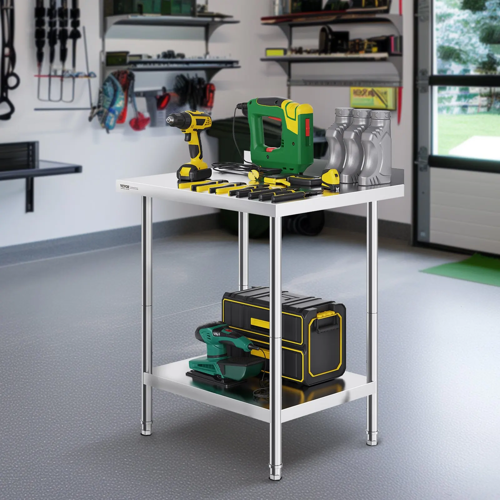 Рабочий стол из нержавеющей стали 24 х 30 х 36 дюймов, коммерческий рабочий стол для приготовления пищи, сверхмощный рабочий стол для приготовления пищи, металлический рабочий стол