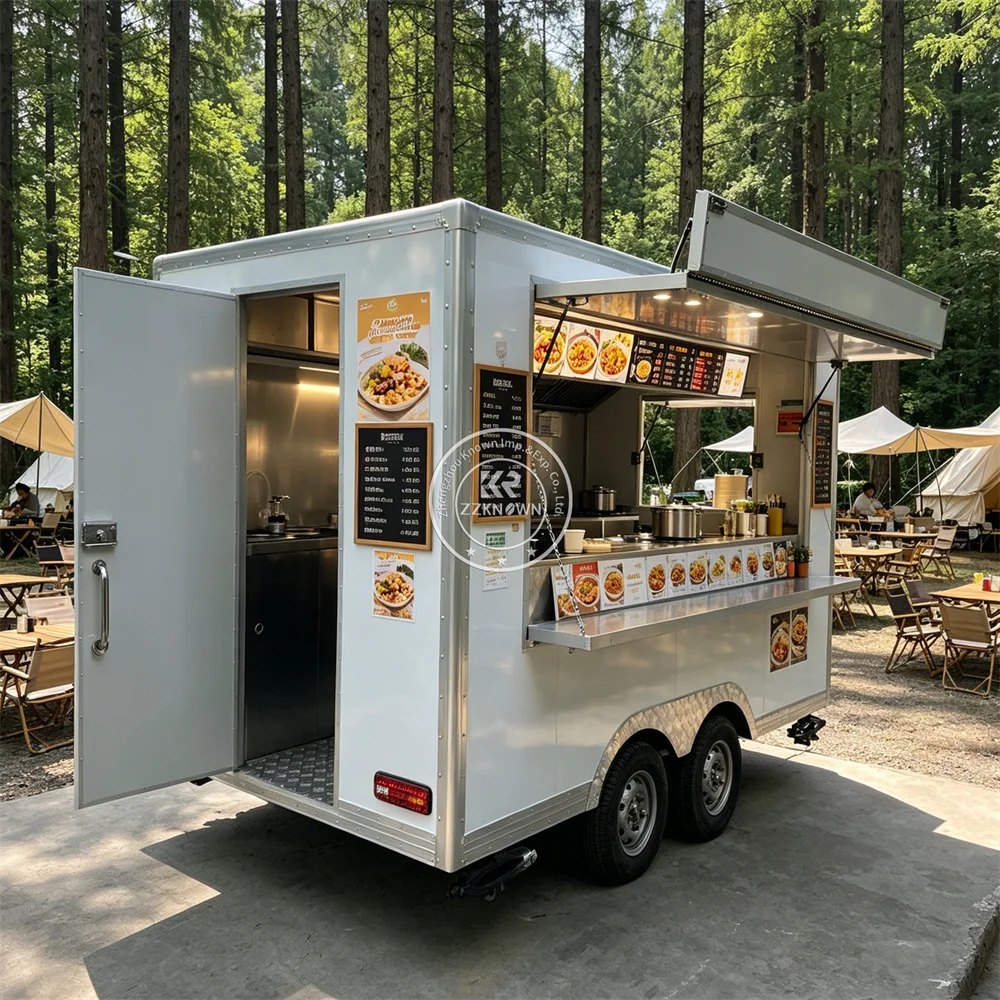 

Custom Street Food Trailer Mobile Coffee Ice Cream Truck Catering Smoothie Juice Food Truck With Fully Equipped Kitchen
