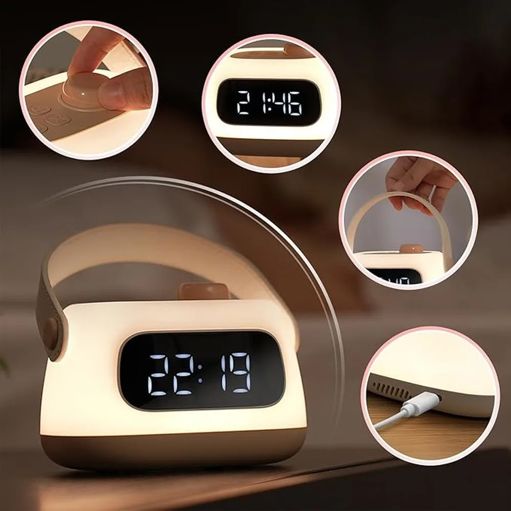 Canybara Kids Soft Glow Lantern Alarm Clock Wonderful Night Light Making Sleep Less Scary