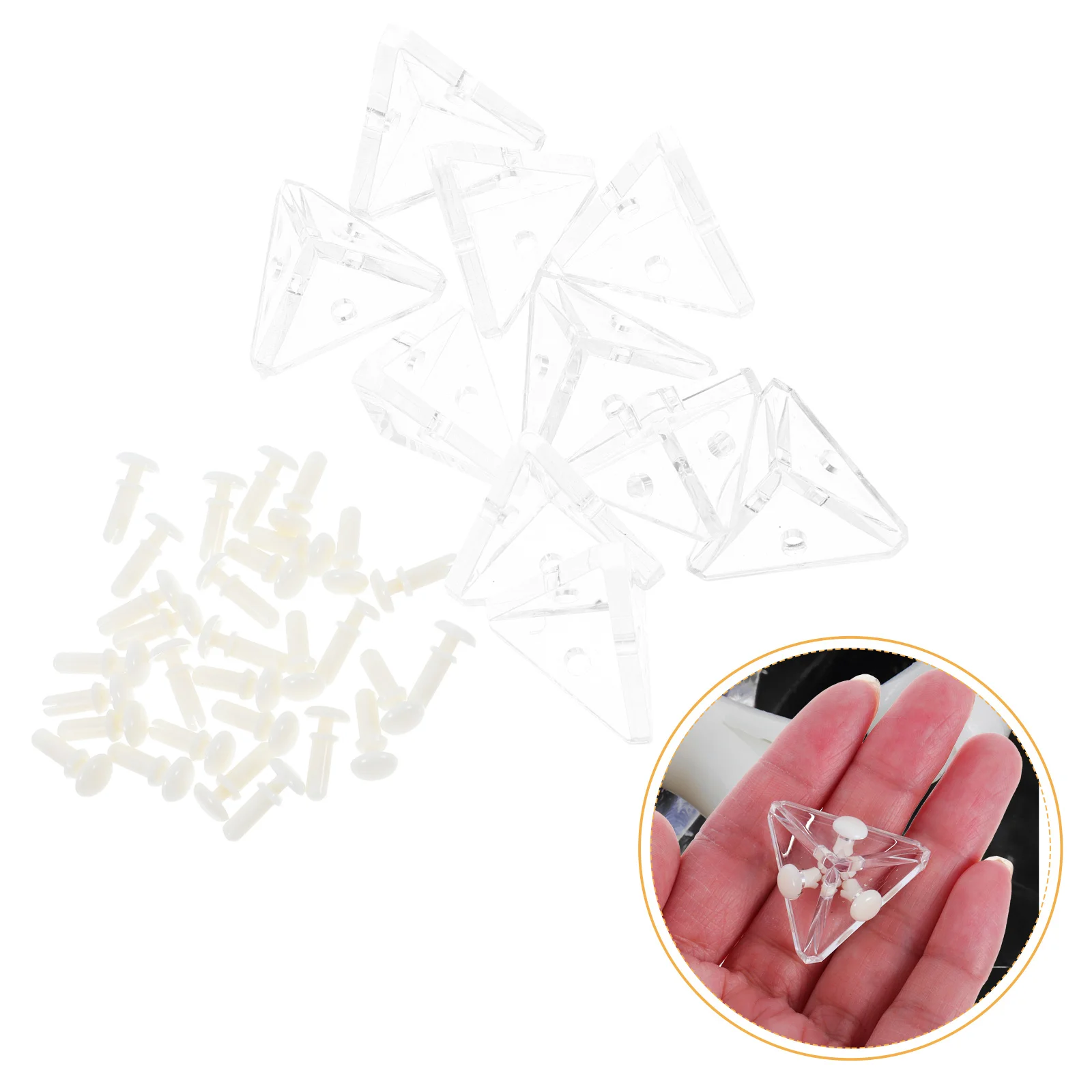 

10Sets Acrylic L Brackets Clear Corner Brace High Transparency Support for Display Boxes Exhibitions Shelves Corner Bracket