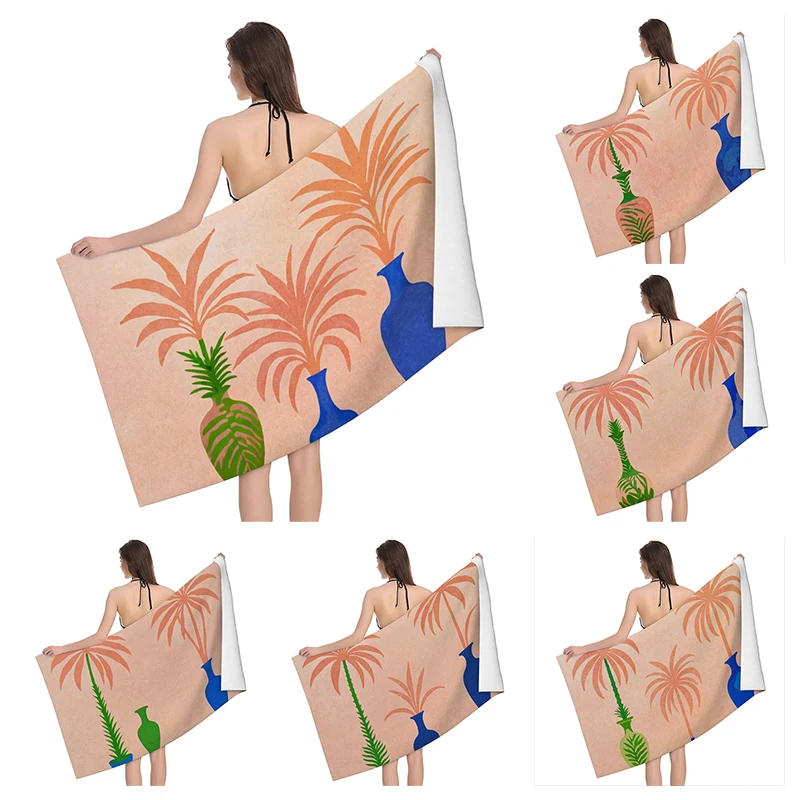 Home bath towels for the body towels bathroom quick drying microfiber beach man large sports towel Fruit plant boho simple ins