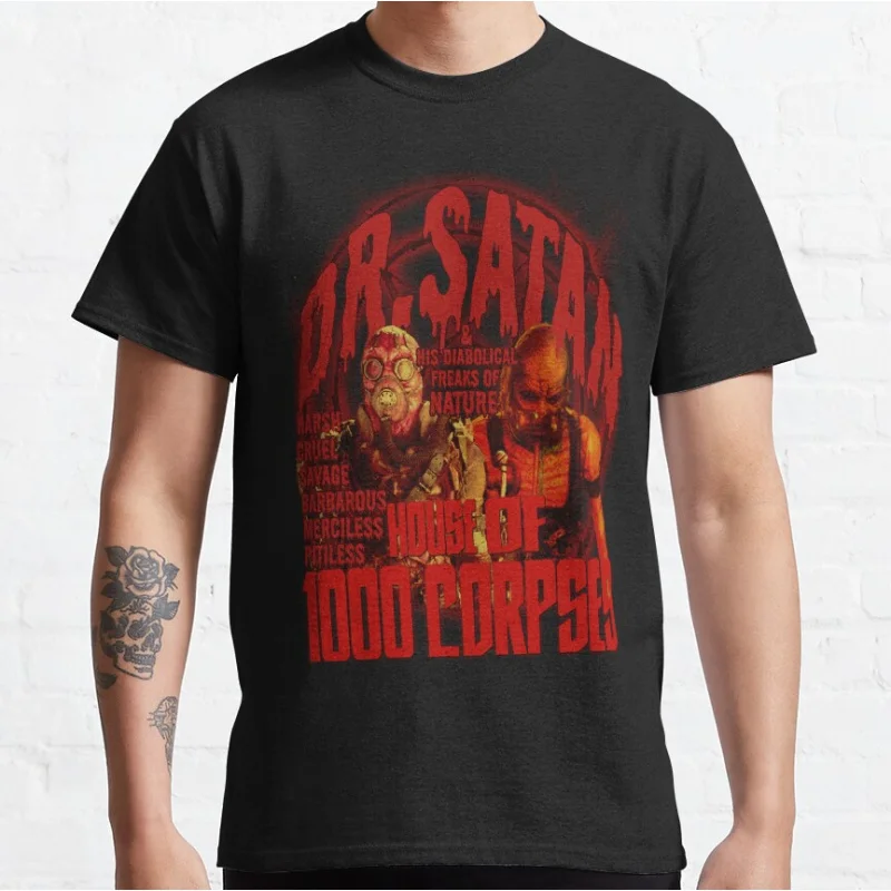 

Dr. Satan - scary film Captain Spaulding Vintage horror movie House Of 1000 Corpses Graphic T Shirts large size Adult S-6XL