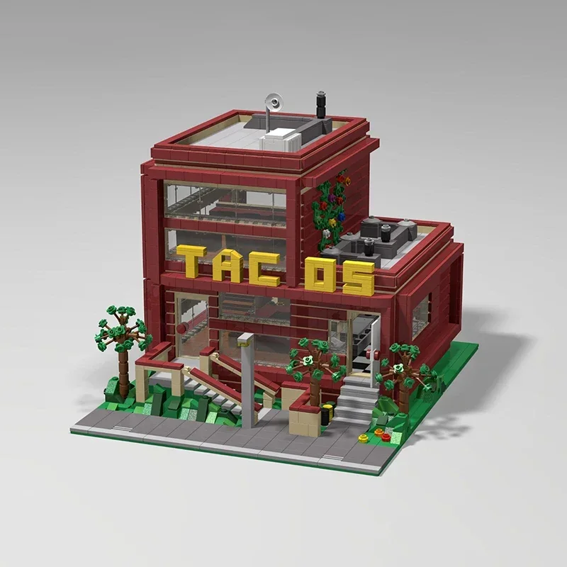 Assemblaggio fai-da-te City Street View Giocattoli Moc Building Blocks Modello modulare francese del negozio di tacos Mattoni tecnici Regalo per set per bambini