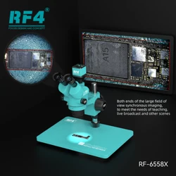 RF-6558X Triocular Stereo Microscope 6.5-58x Super-large Field Of View Synchronized To Eyepiece Meet Needs Of More Scenarios