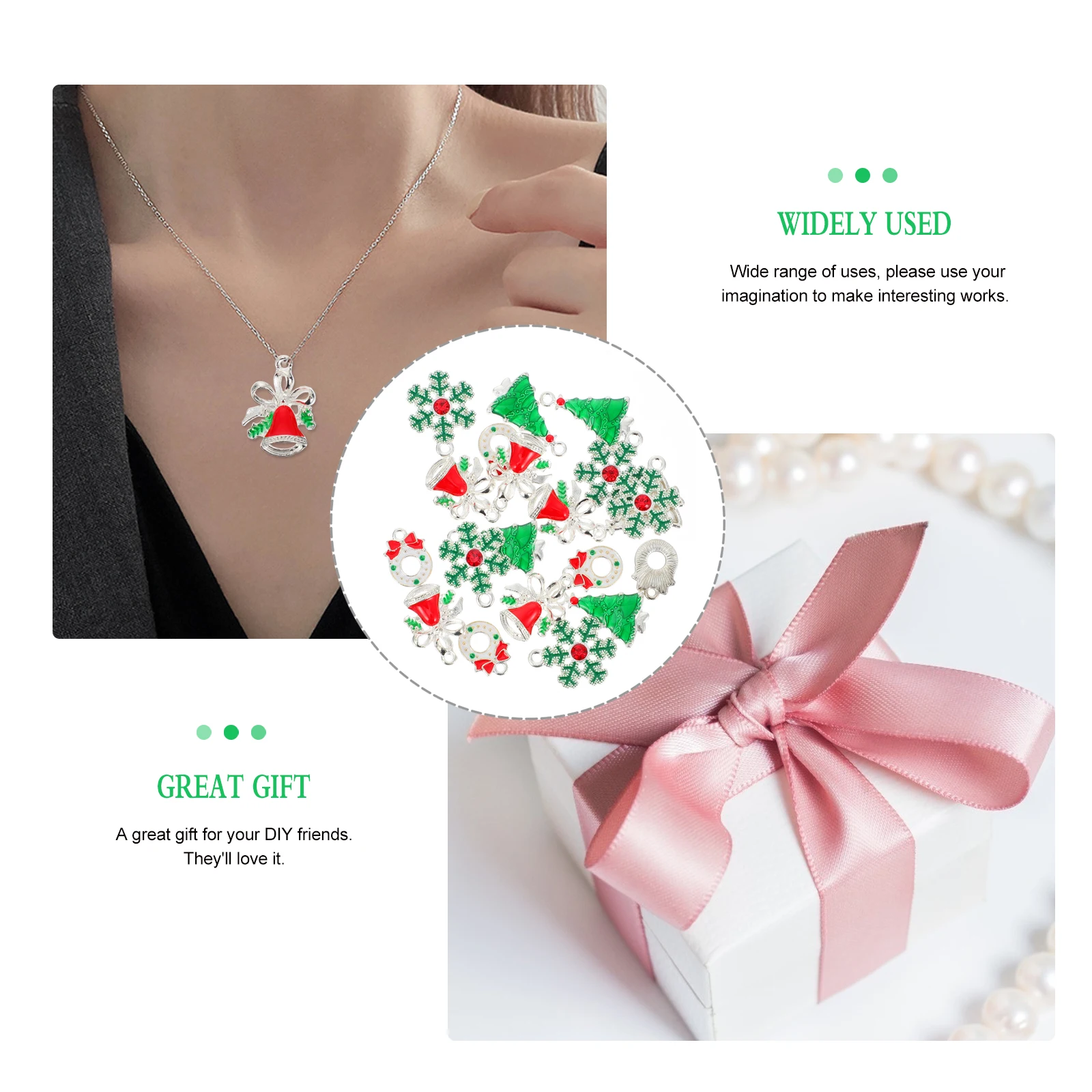 

20 Pcs Jewelry Alloy Pendant Charms for Earrings Making Diy Mini Christmas Pendants Necklaces Accessories