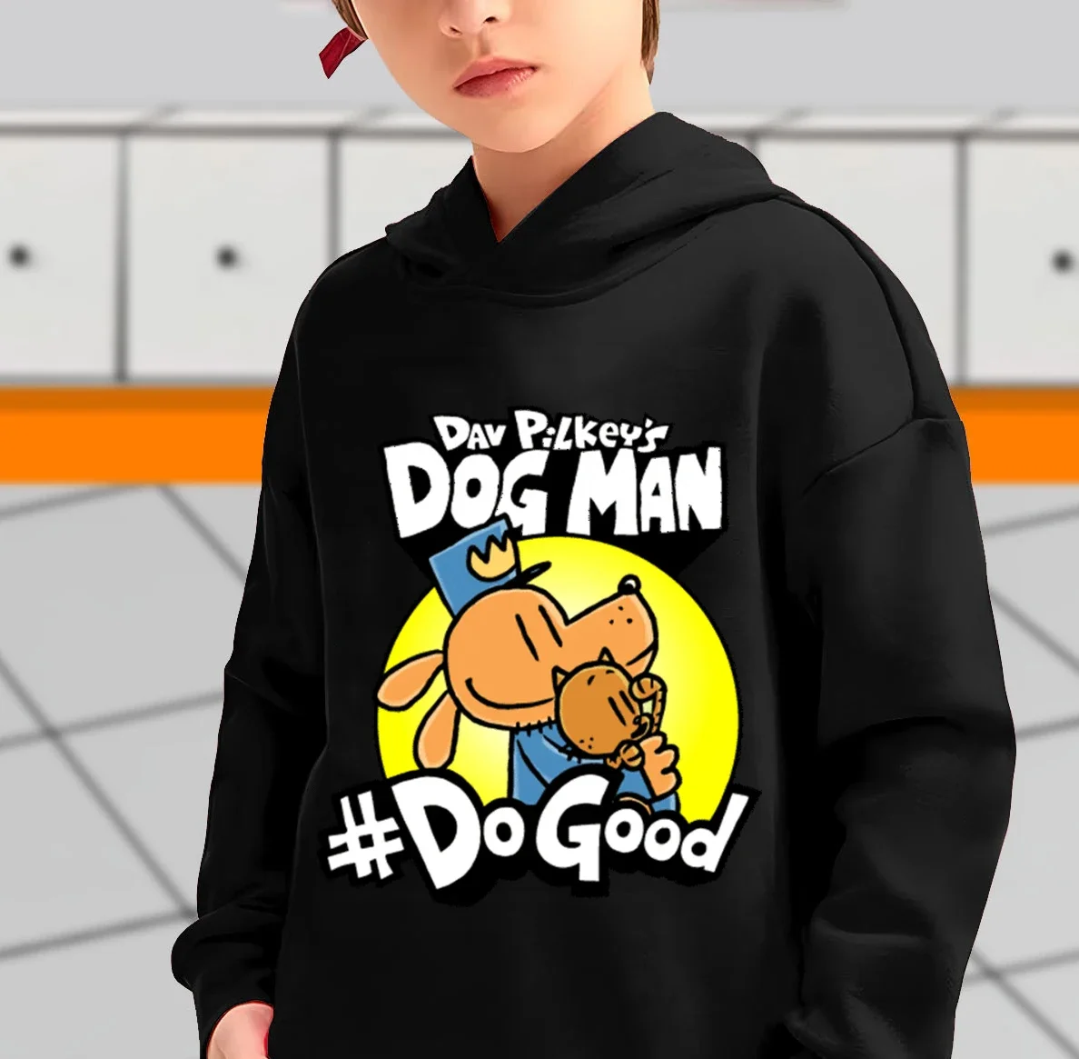 الربيع الكلب رجل هوديي الاطفال ملابس الفتيات الفتيان الكرتون قمصان سويت شيرت بقلنسوة الخريف طويلة الأكمام ملابس خارجية DOGMAN ملابس الأطفال #2