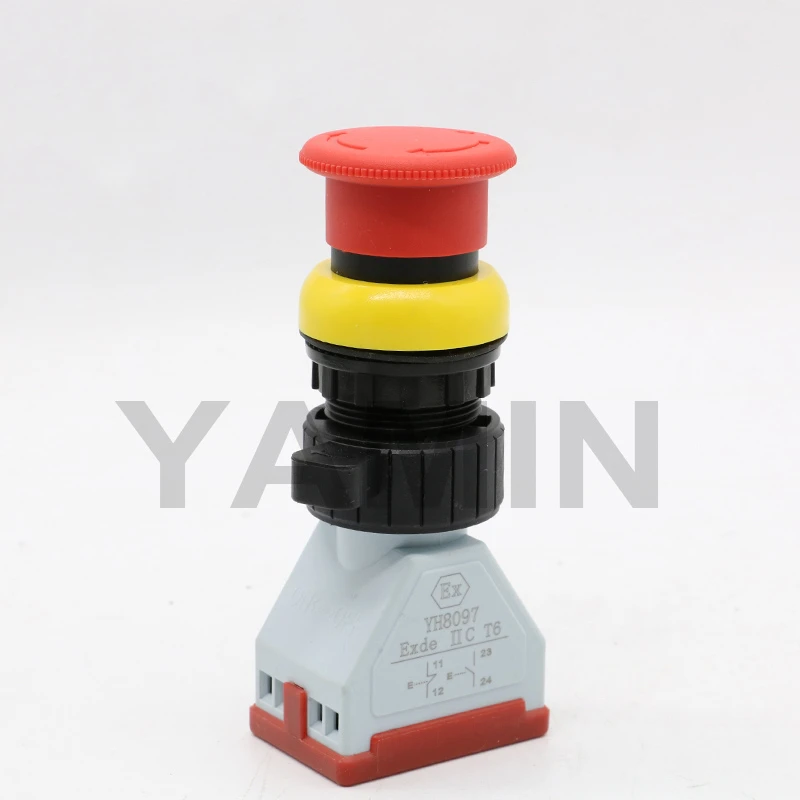 مفتاح بزر انضغاطي مقاوم للانفجار ، قفل إغلاق ، رأس دوار ، 1NO 1NC ، اتصال فضي #3