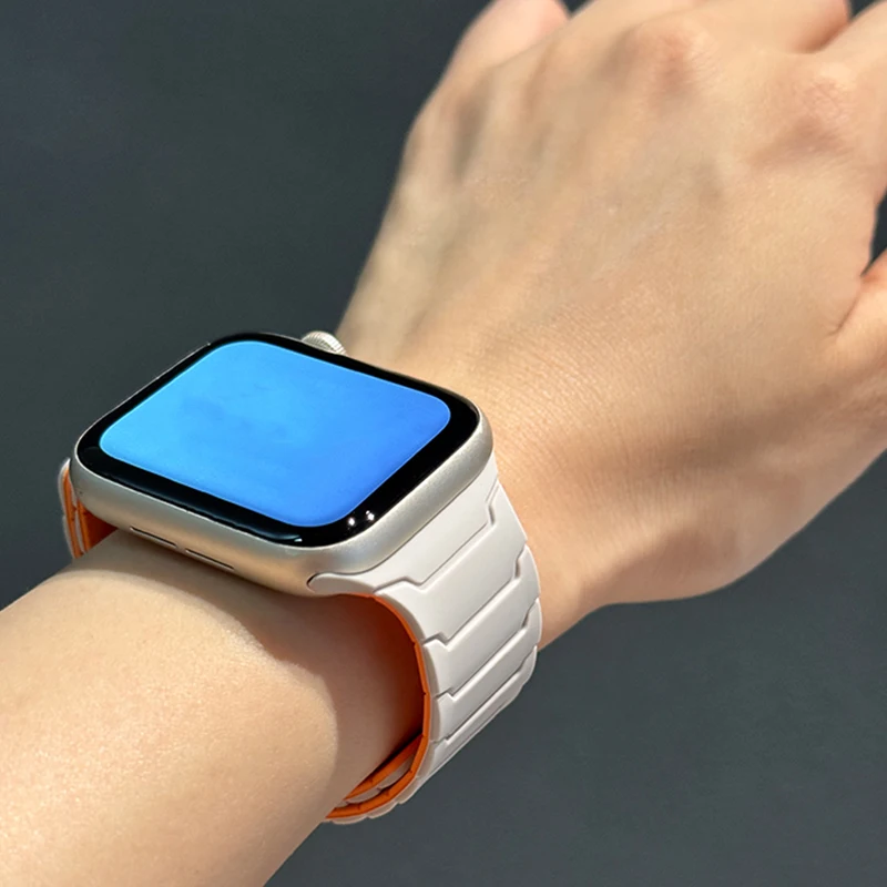 Magnetic Strap For Apple Watch Bands 46mm 42mm 49mm 45mm 44mm 41 Silicone Sport Bracelet iWatch Series ultra3 11 10 9 8 7 6 5 SE