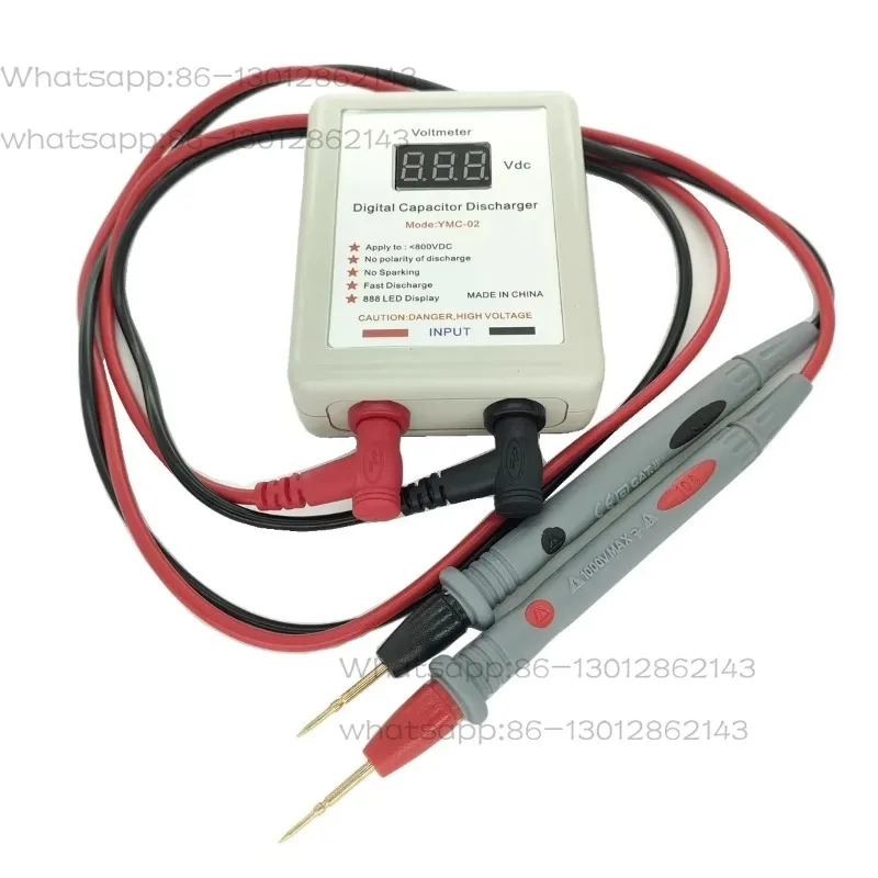 800V Digital Capacitor Fast Discharger with Voltmeter, Sub-repair Display, Anti-static Spark