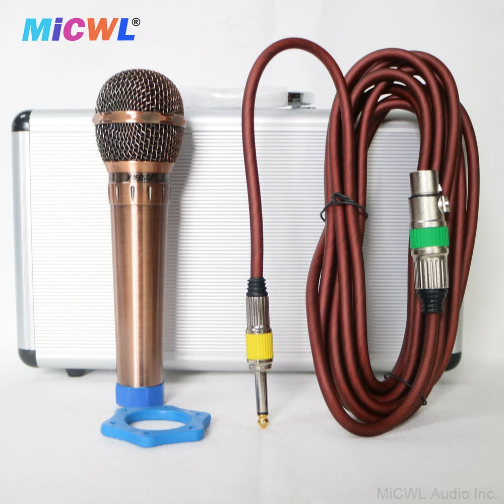 

Gold Wired Cardioid Dynamic Microphone with Metal Box Packing MiCWL C63 Handheld Vocal Microphone XLR 3Pin Strong Cable