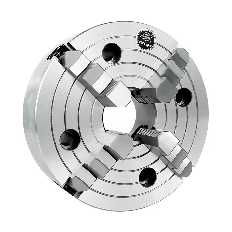 K72-250 A2 Four Jaw Single Action Chuck 75 Through-hole,15-130mm Positive Jaw 80-250mm Reverse Jaw, Lathe Manual Chuck