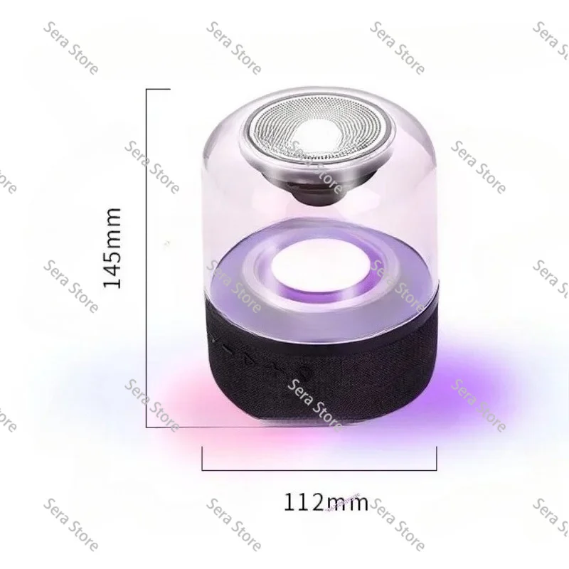 JY02 Bluetooth Speaker with Colorful Night Light - Transparent Glazed, High-Quality Subwoofer, TWS, Ideal for Home/Party