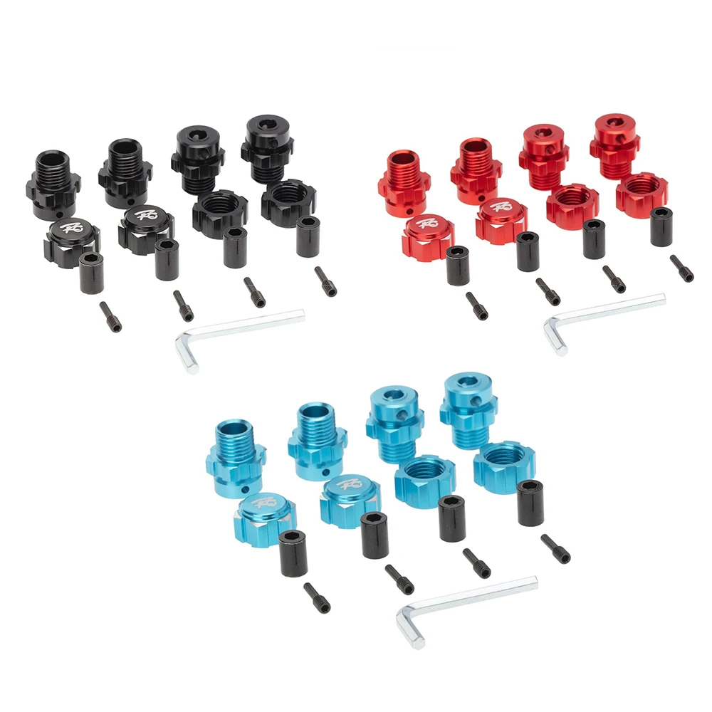 BAAA-4Pcs 17mm encanta o combinador de extensão dos cubos da roda estriados do adaptador dos porcas para 1/10 traxxas E-REVO summit rc peças do carro, vermelho