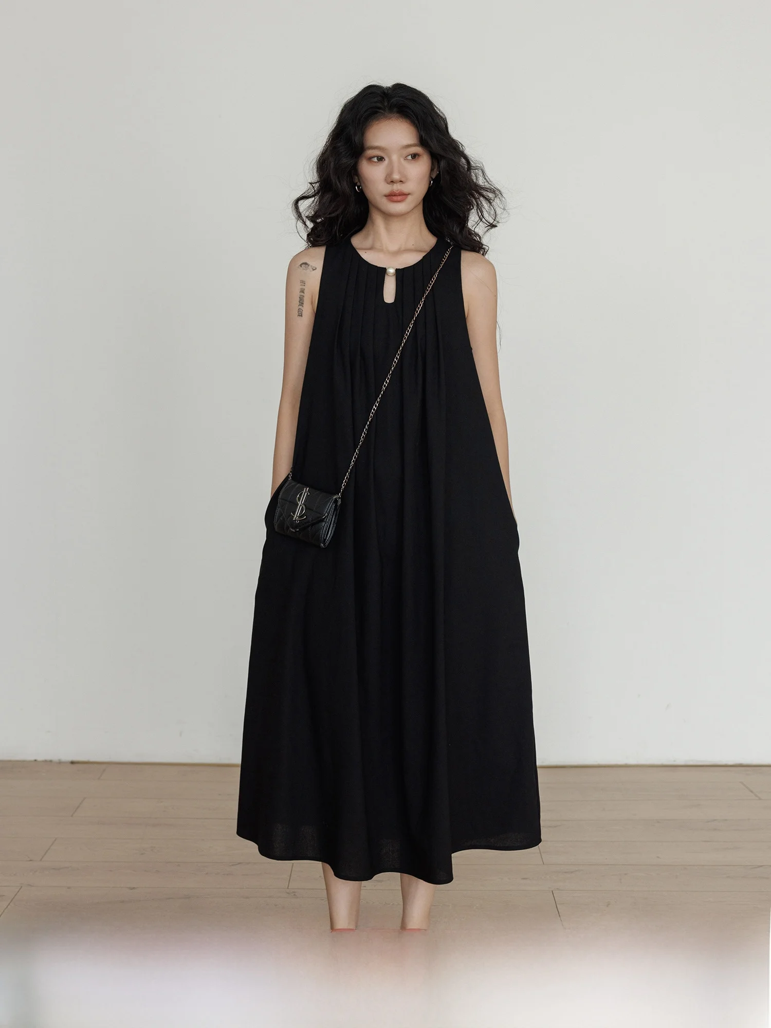 

Vastand Summer Bla Svel Dr женская свободная повседневная длинная юбка трапециевидной формы круглая льняная ткань Ci Commute