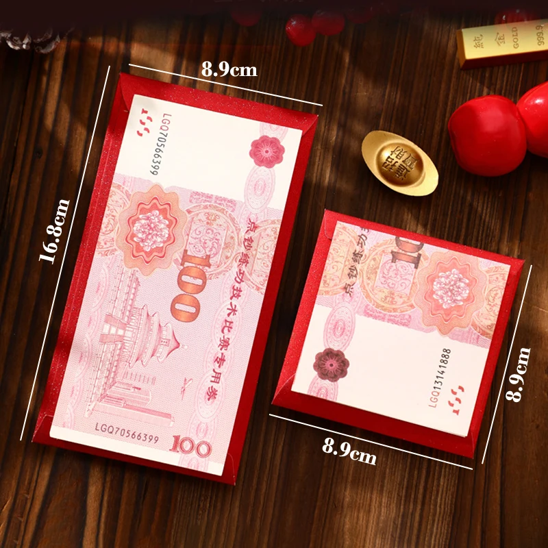 6 Stuks Chinese Slang Jaar Rood Pakket Creatieve Cartoon Leuke Nieuwjaar Rode Envelop Lente Festival Geluk Geld Pakketten Geschenken