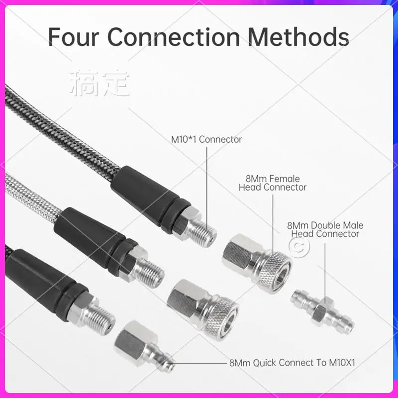 

AUU-Diving Dual Female Connector High Pressure Regulator Hose Carbon Fiber Woven Scuba Diving High Pressure Hose
