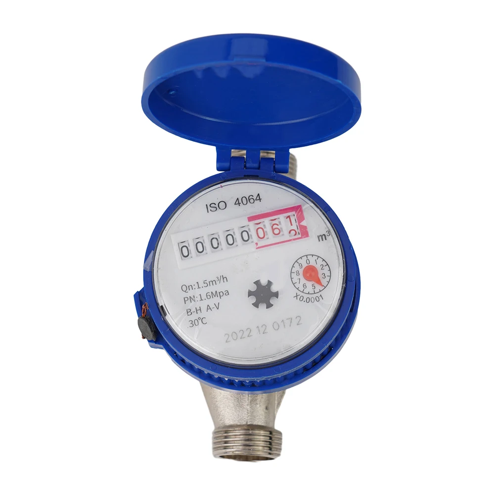 1Pcs Smart Digital Water Meter Household Mechanical Rotor Pointer Cold Water Meter 360° Adjustable Rotation Counter