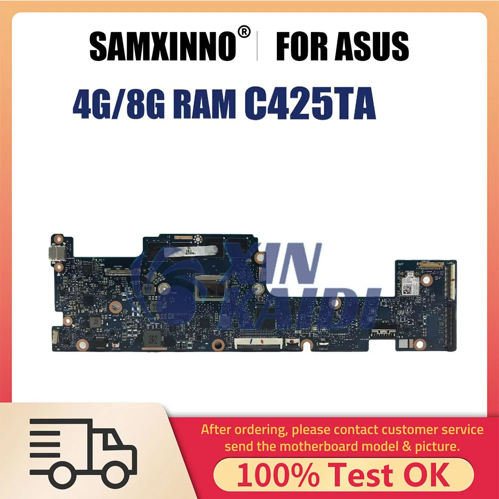 Notebook Mainboard For ASUS Chromebook C425TA C425TA Laptop Motherboard 4415Y I5-8200 M3-8100Y CPU 4G 8G-RAM 32G 64G 128G-SSD