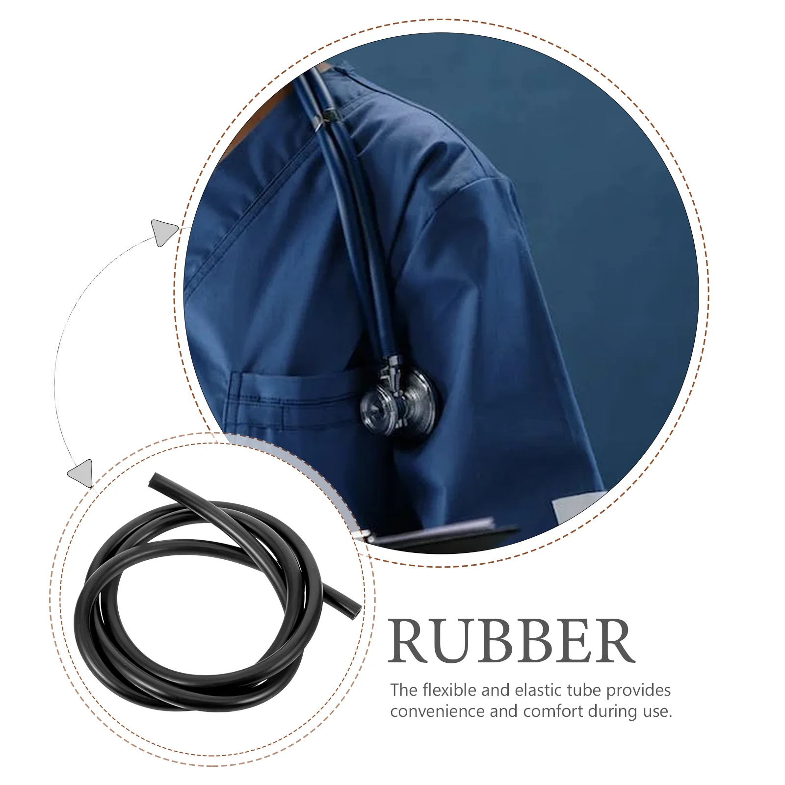 Stethoscope Hose Extension Tubes Rubber Pipe Replacement Natural Accessories Tubing Fittings