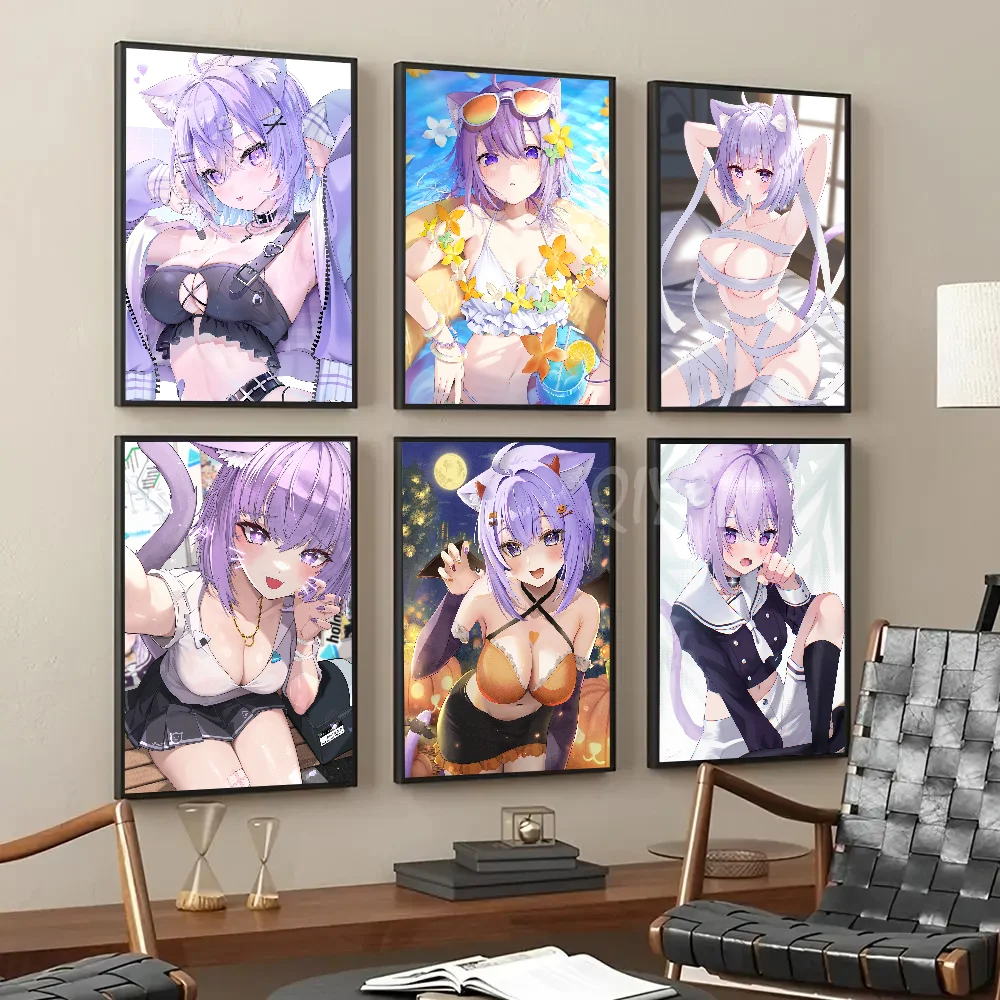 Nekomata Okayu Hololive Vtube Game Anime Poster Paper Print Home Living Room Bedroom Bar Restaurant Cafe Art Painting Decor