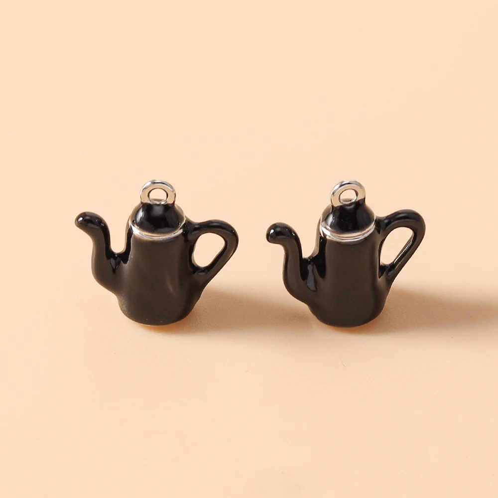 Leslie 5 Stück/Set Emaille Cartoon Lebensmittel-Anhänger Kaffee Brot Kuchen Charms Perlen für Ohrringe Tasche Schlüsselanhänger DIY Schmuckherstellung – Detail 10