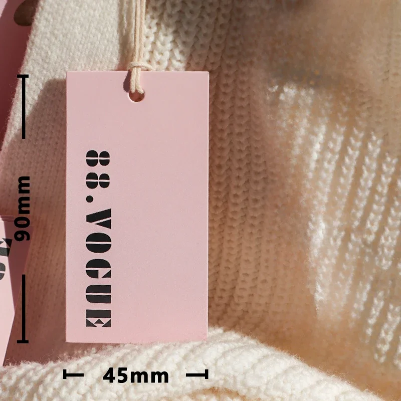 100pcs Thickened Pink Clothing Hangtag Custom Clothes Store Hang Card Customized Women's Clothing Price Tags Customizable Hangin