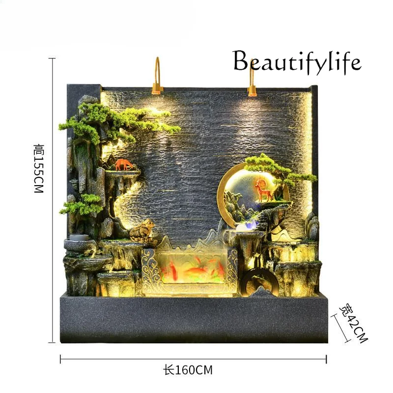 

Water Curtain Wall Flowing Water Landscape Rockery Courtyard Fish Pond Fountain Decoration Ornaments