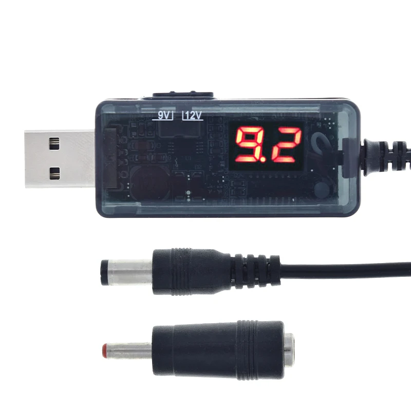 DC 5V to 9V 12V USB Step-up Converter USB Boost Converter Cable + 3.5x1.35mm Connecter For Power Supply/Charger/Power Converter