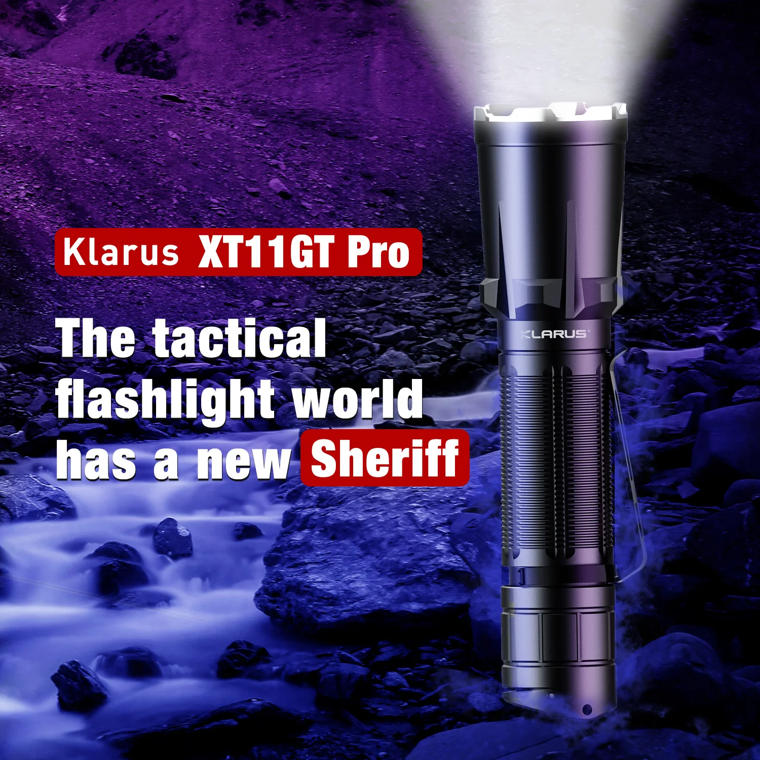 KLARUS XT11GT Pro مصباح يدوي تكتيكي، 2200LM مصباح يدوي قابل لإعادة الشحن بواسطة بطارية 18650
