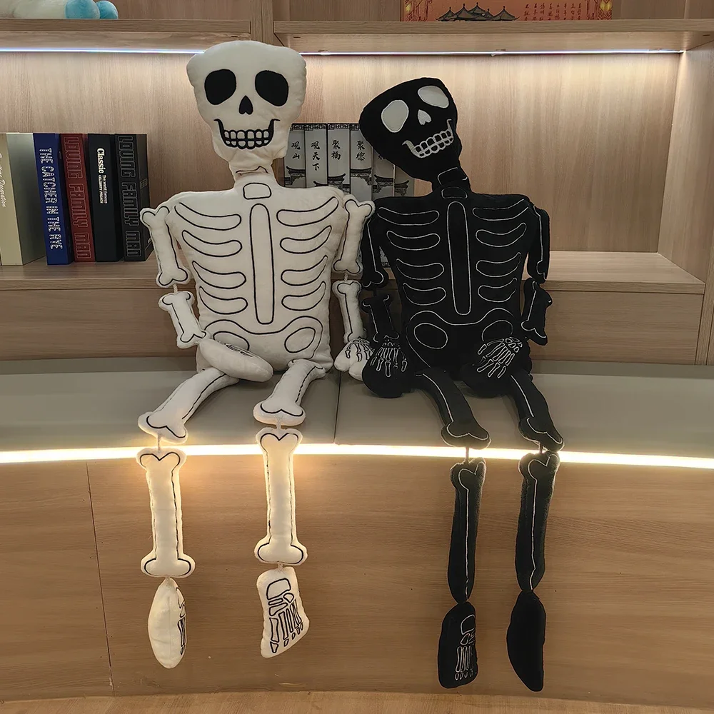 Halloween Horror Skull Plush Toys Happy Halloween Plush Fluffy Pillow Dolls Halloween House Door Decoration Stuffed Toy Plushie