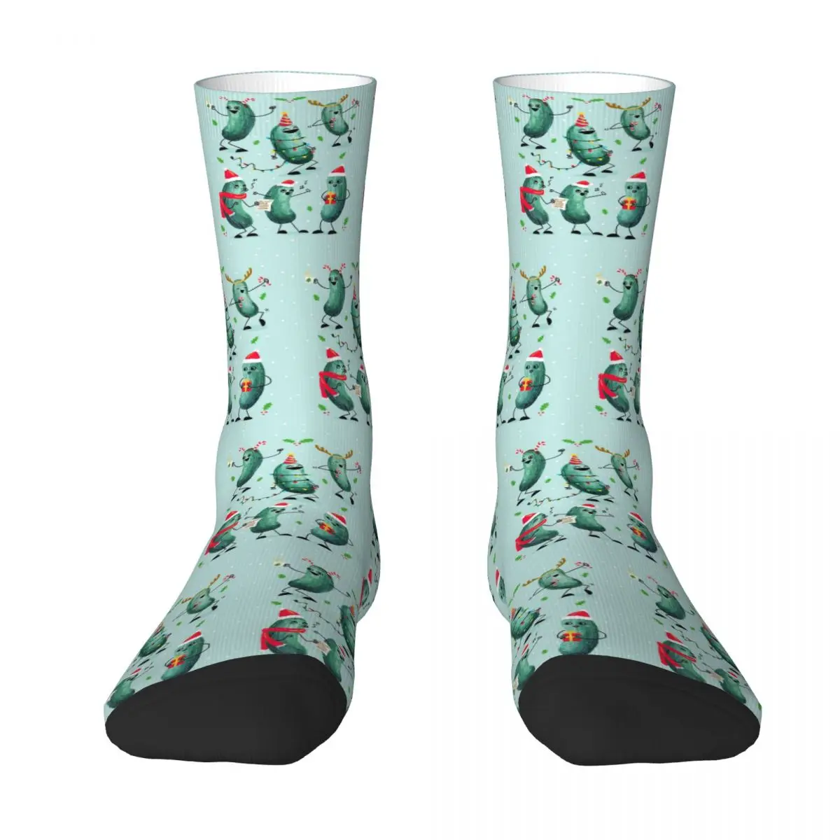 

Holiday Pickle Party Socks Harajuku Sweat Absorbing Stockings All Season Long Socks Accessories for Man's Woman's Gifts