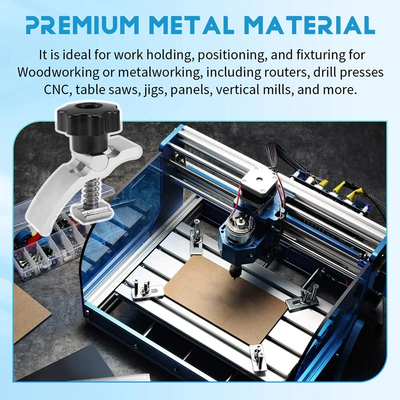 2 pezzi T-Track Mini Hold Down Clamp Kit, compatibile con 3018 macchine per Router CNC, 3018-PRO/ 3018-Prover/ MX3