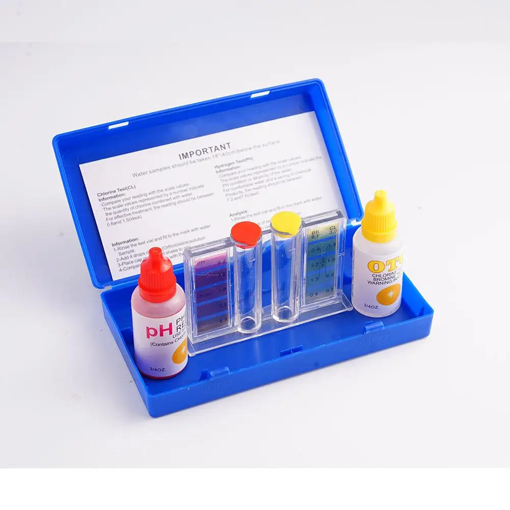 PH Chlorine Water Quality Test Kit Swimming Pool Tester Water Testing Box Water Quality Test Kit Aquarium Accessories