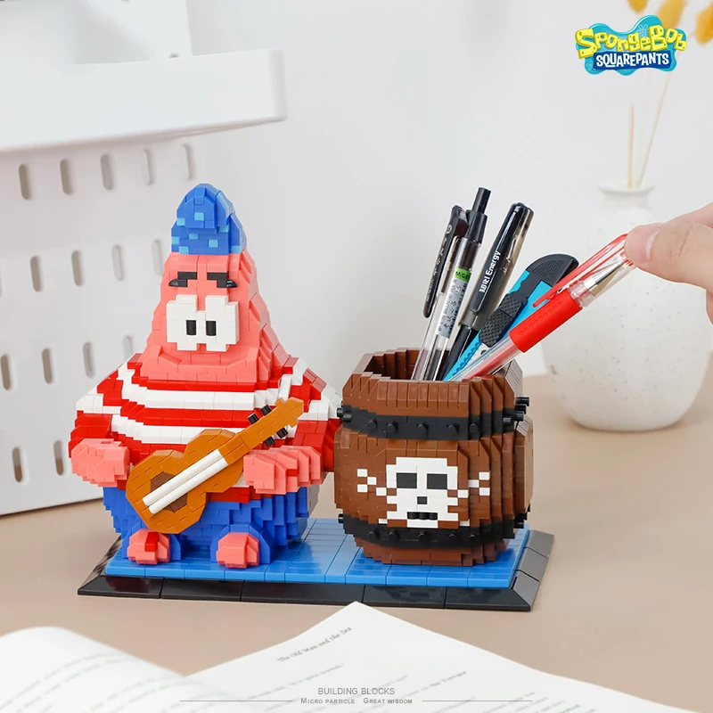 SpongeBob SquarePants Pen Holder BLOCK Micro Particles Block City  Patrick Star Kids Toys Birthday Gifts  Child Adults Ornaments