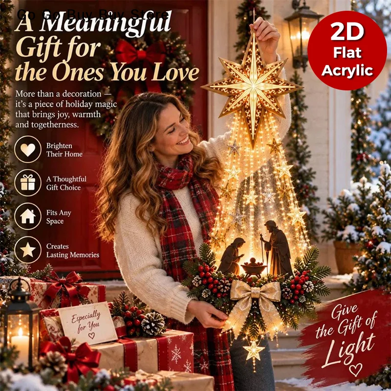 Christmas Magic Trail Wall Light LED Cascading Holiday Decor Warm White Glow Space-Save Wall Decor Easy to install Hanging Decor