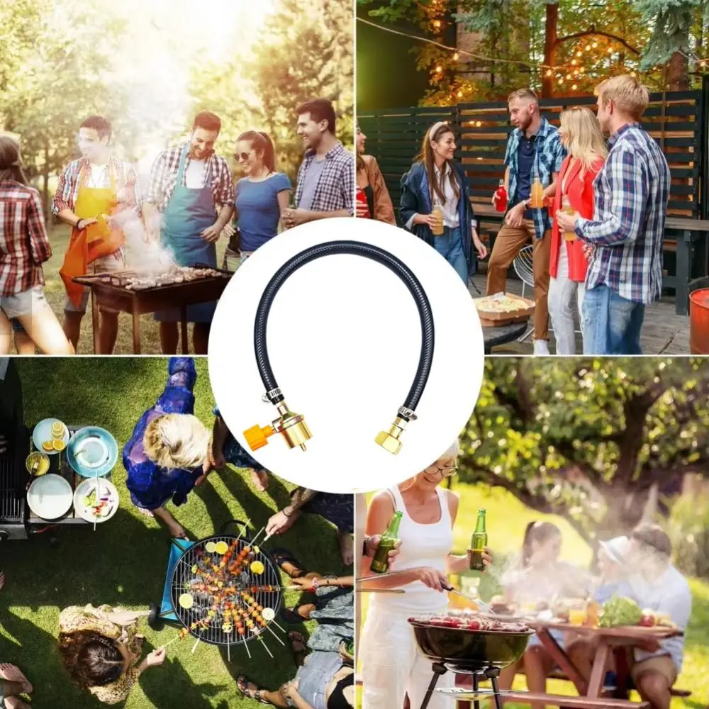 

Взрывозащищенный адаптер для заправки газа Многофункциональный портативный клапан Плетеный шланг Резиновая трубка Адаптер для заправки Газовый адаптер