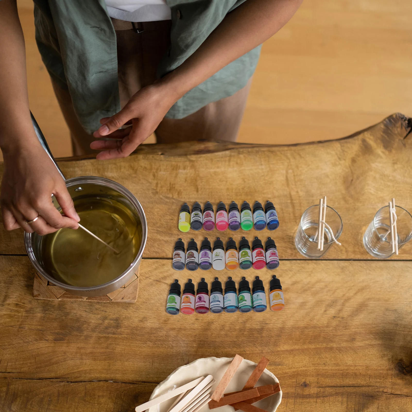

24 Pcs Colorful Pigment Brown Nail Dye for Soap Making Durable Dyeing Material Concentrate