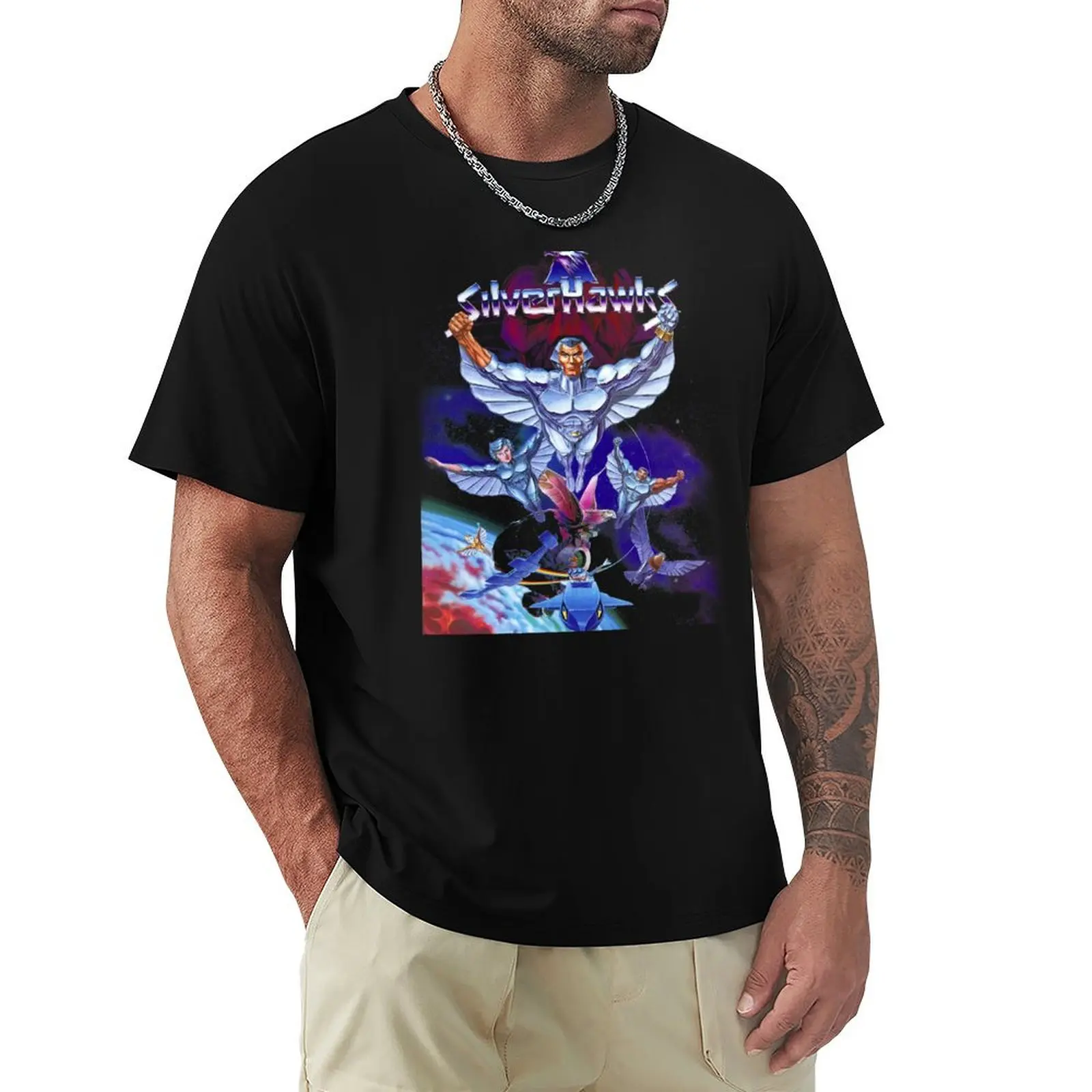 SilverHawks T-Shirt shirts graphic tee blue archive anime tshirt blacks men clothes