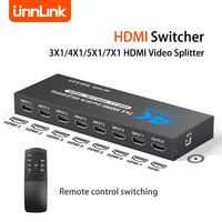 Unnlink 4K HDMI Switcher 7 in 1 4K 60Hz 2K 120Hz HDMI Video Splitter 3 4 5 7 Ports Out for Xbox PS5 Monitors TV BOX Projector