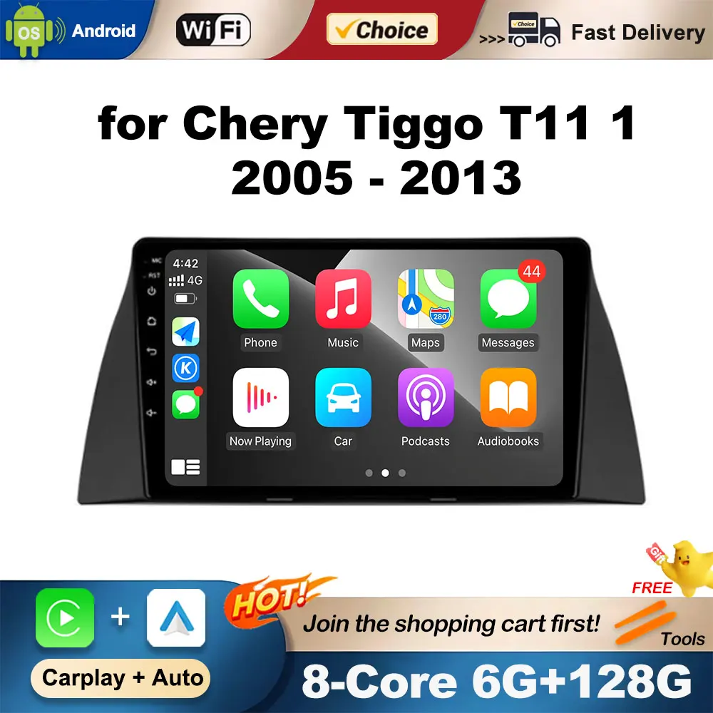 

Android System GPS Navigation Car Radio Multimedia Player For Chery Tiggo T11 1 2005 - 2013 Bluetooth Audio DSP Stereo Head Unit