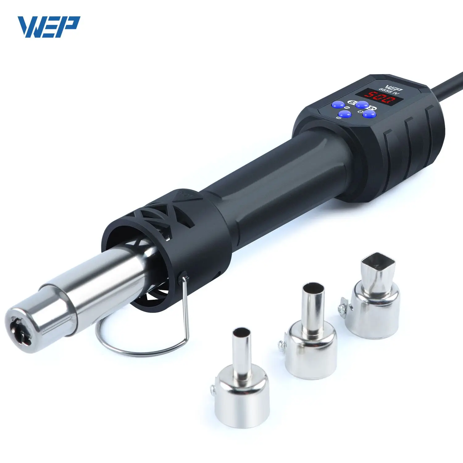 WEP Portable Desoldering Station With Holder Digital Hot Air Gun Adjustable Temperature 700W Fast Heating Heat Gun For Car Phone Package Repair DIY Welding