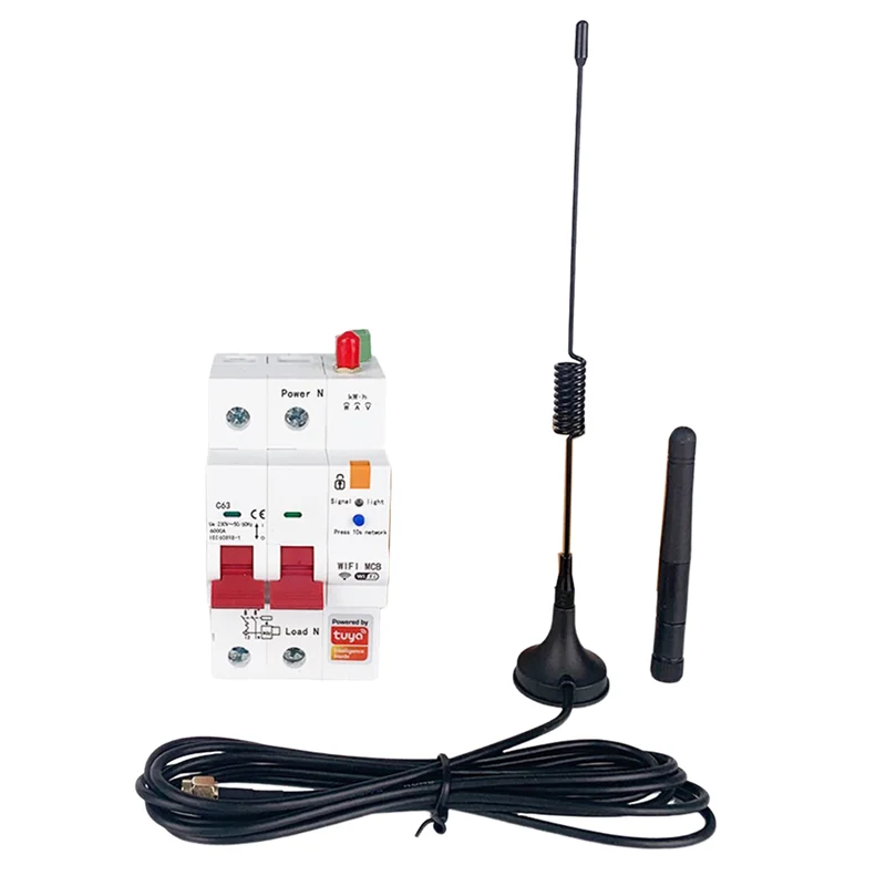 الكتابة على الجدران واي فاي القياس مع حماية التسرب بوابة كهربائية المنزلية 2P قطاع دارة 63A الموقت مفتاح رئيسي ، نوع B دائم