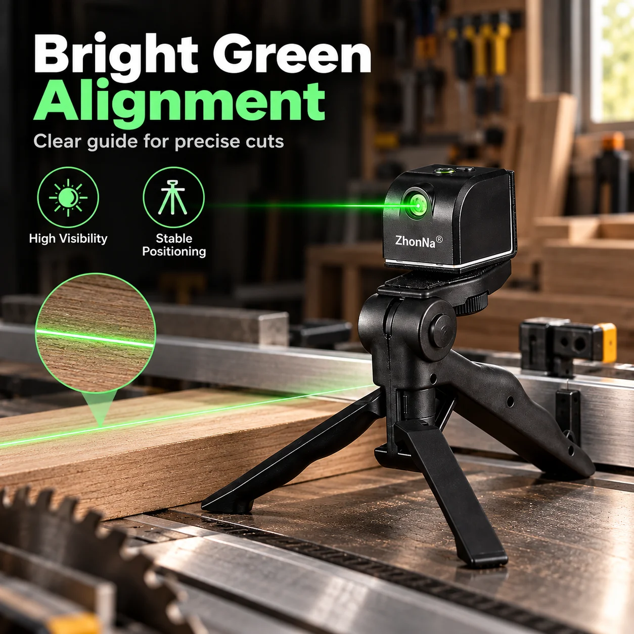 ZhonNa Green Laser Mini Level USB Magnetic Positioning Tool Woodworking Tire Wheel Alignment Measuring Instrument Accessory Part