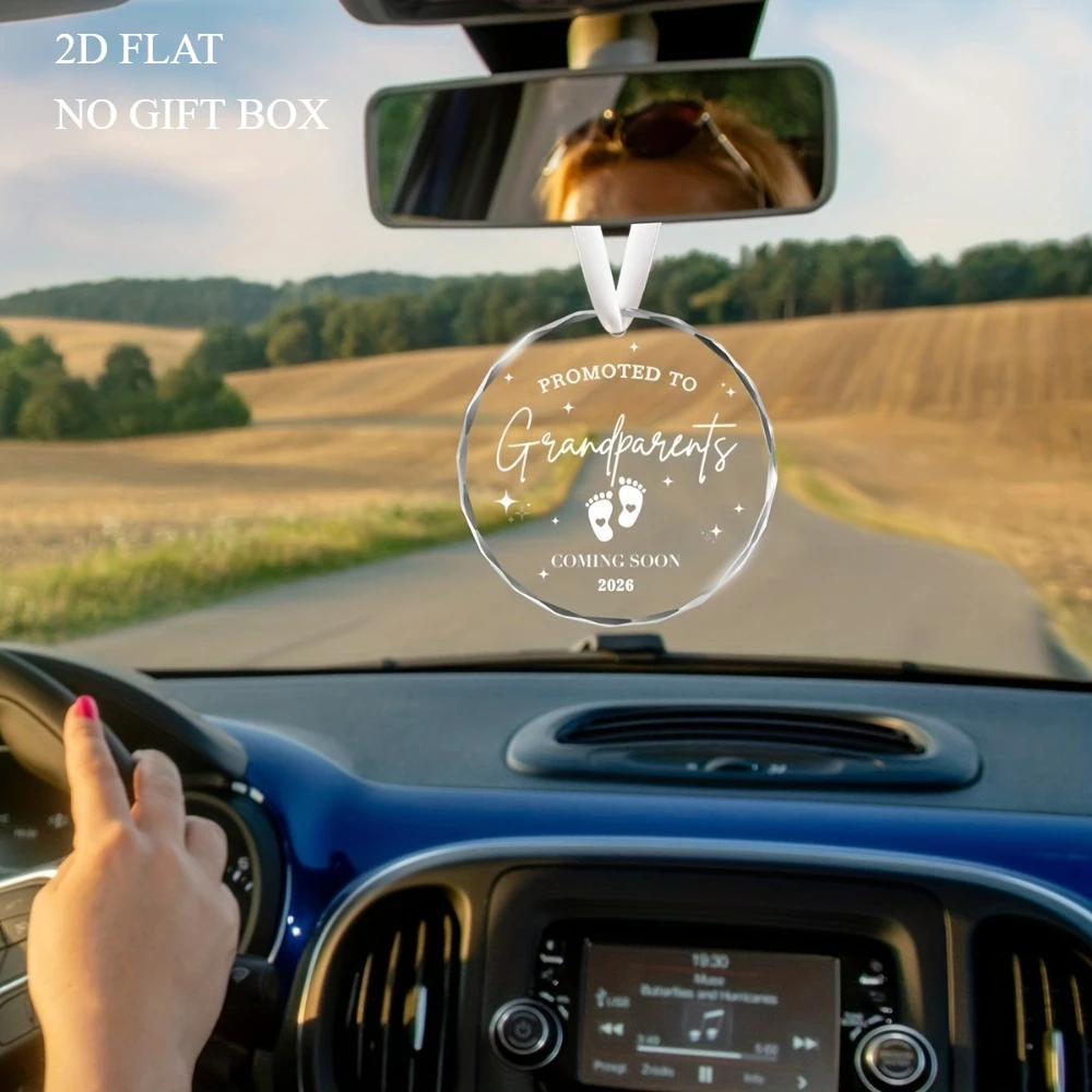 مسطح ثنائي الأبعاد، قطعة واحدة، زينة إعلان الجد المطورة لعام 2026 - ديكور مستدير للأطفال الحوامل مقاس 8 سم، هدية مثالية لعيد الميلاد #2